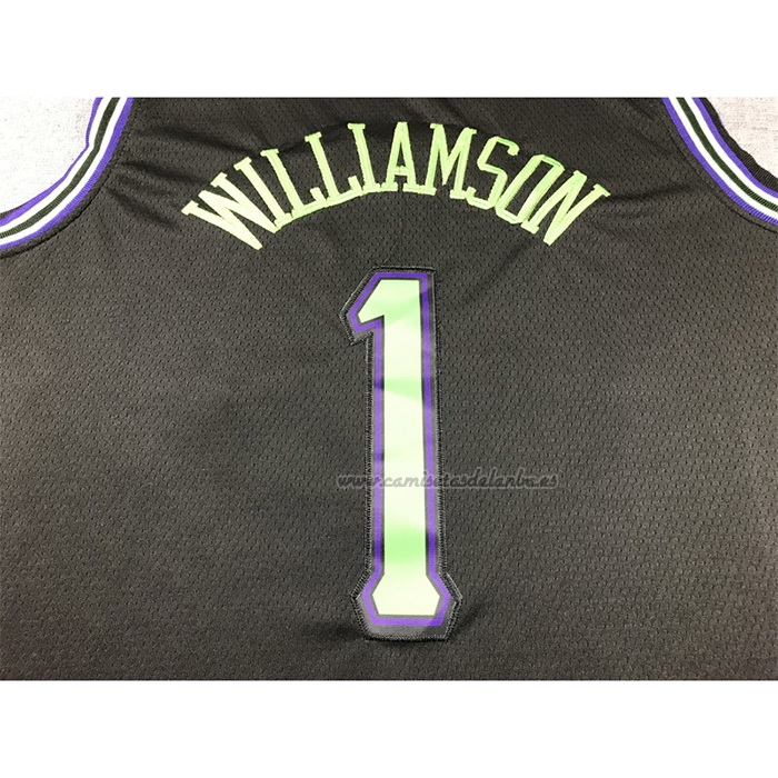 Camiseta New Orleans Pelicans Zion Williamson NO 1 Ciudad 2023-24 Negro